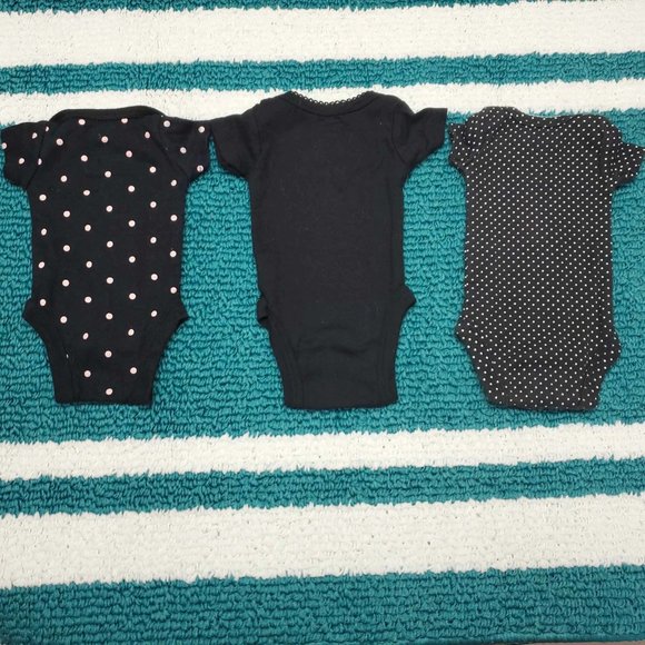 Set of 3 Black Patterned Onsies (Preemie) |Carters, Gerber - Picture 2 of 8